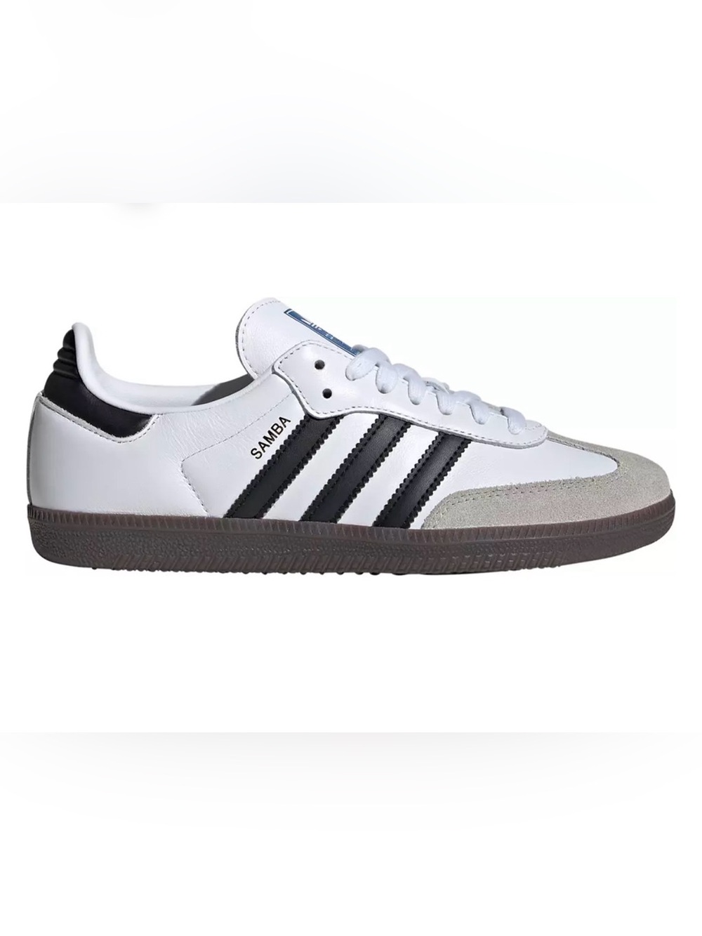 adidas White and Black Samba Leather Sneakers